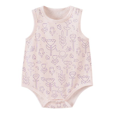 babylove婴儿背心包屁衣夏季透气网眼纯棉三角哈衣宝宝清凉夏装