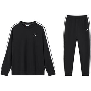 特步童装男童套装2025年春季秋新款运动服卫衣长裤两件套春装校服