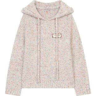 【博主同款】妖精的口袋彩色毛绒绒连帽慵懒风毛衣女2025秋季新款