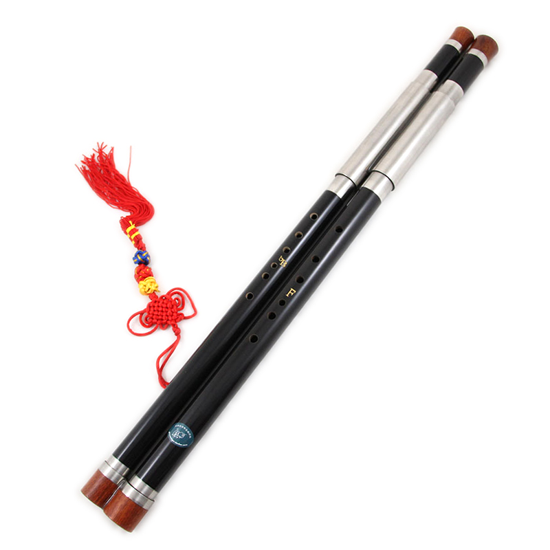 丝语黑檀木红木双管巴乌大DEFG调专业宽音域高音传统古风民族乐器