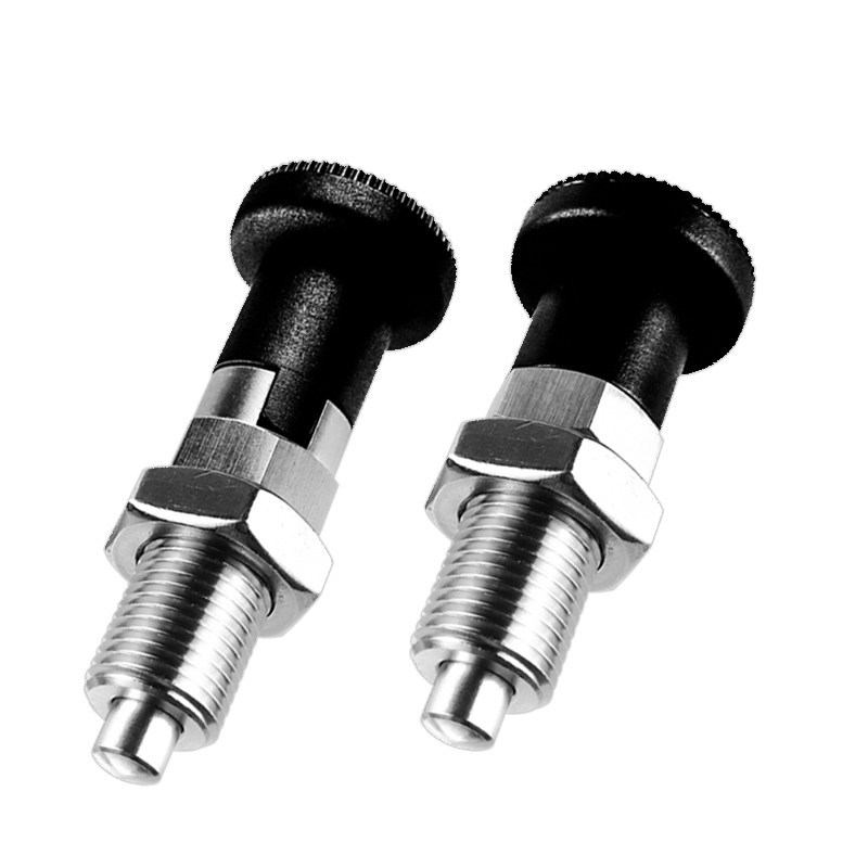 定位分度销旋钮柱塞销不锈钢碳钢M10M12M16M20细牙自锁复位型夹具