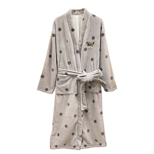 高级感法兰绒2026新款女款睡袍秋冬季加绒加厚珊瑚绒睡衣简约浴袍