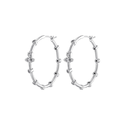 土星竹节耳环女超大耳圈