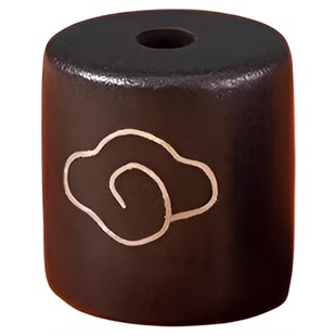 镶银黑檀木散珠文玩配饰祥云珠木头珠子diy材料手串手链隔珠配件