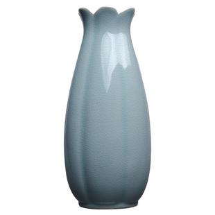 天青汝窑花瓶客厅复古开片现代花插桌面茶道花器摆件简约家居饰品