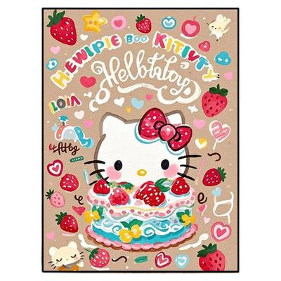 kitty小蛋糕装饰画卡通动漫客厅可爱挂画卡通卧室儿童房床头壁画