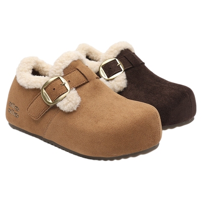 月芽儿加绒雪地靴2025新款冬季复古厚底休闲勃肯鞋内增高加厚棉鞋