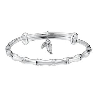 顺钦银楼S9999纯银手镯女设计感竹节足银镯子银手饰中式礼物好运