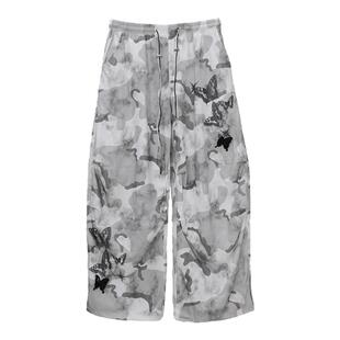 CBXLAB街舞潮牌蝴蝶嘻哈针织水洗迷彩长裤街头个性辣妹纯棉休闲裤