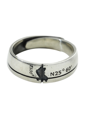 南风歌戒指刻制专属地图纯银情侣