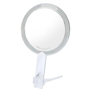 古迪双面透明可立手持化妆镜女手拿补妆小镜子美容院专用手柄镜