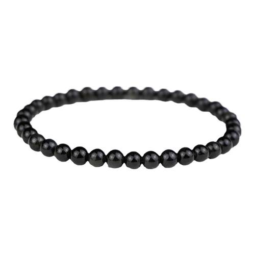 10A级正品乌金黑曜石手链男女本命年招财单圈手串复古风个性百搭