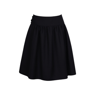 花铃太太jk新款宽腰封半裙女春季黑色A字高腰百搭校园学院风套装