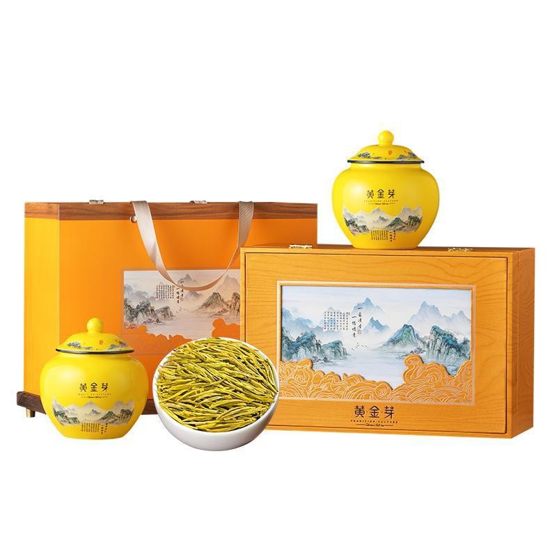 黄金芽绿茶明前头采礼盒包邮