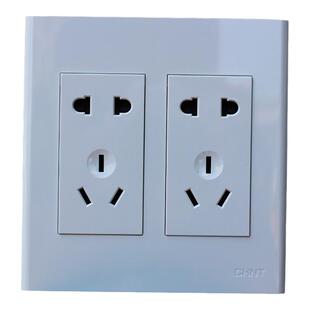 正泰开关插座正10孔雅白暗装120型10A二二三三插座十孔插座面板电