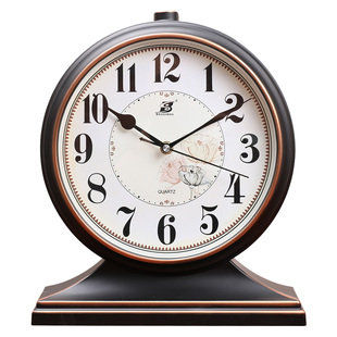 新中式座钟台式石英钟坐钟客厅家用摆钟复古轻奢时尚静音钟表时钟