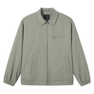 热风2026年春季新款男士休闲教练员夹克利落翻领挺阔有型