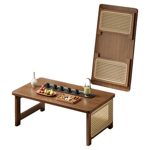 飘窗小桌可折叠窗台榻榻米茶桌家用地台桌阳台日式卧室坐地矮脚桌