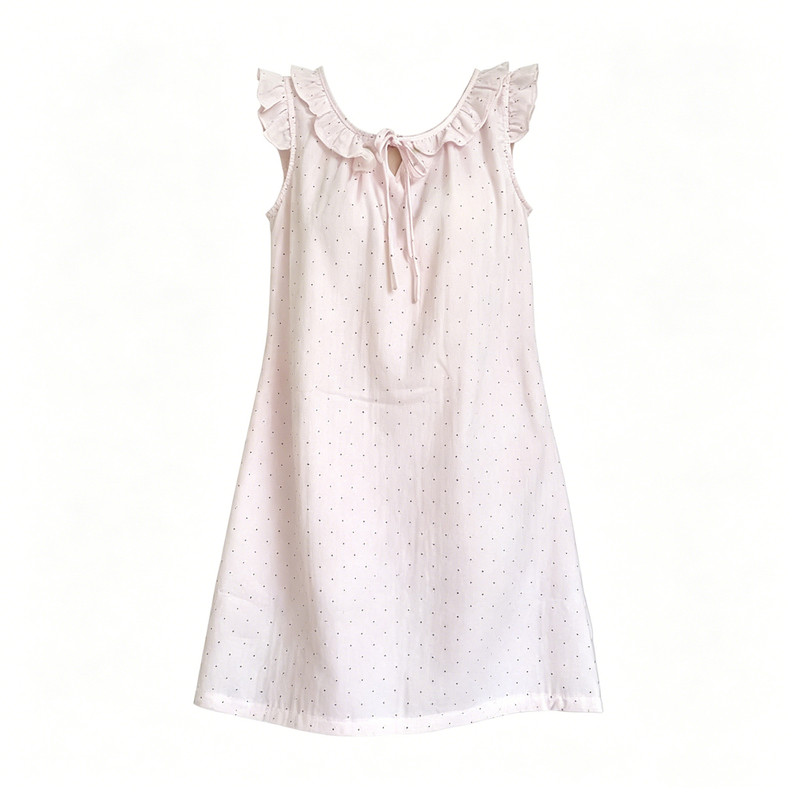 圆点云朵棉睡裙女夏季薄款家居服