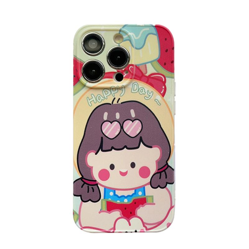 白鹿同款17适用15苹果16手机壳14新款iPhone13西瓜女孩12pro可爱卡通11promax白梦妍xs链条xr手