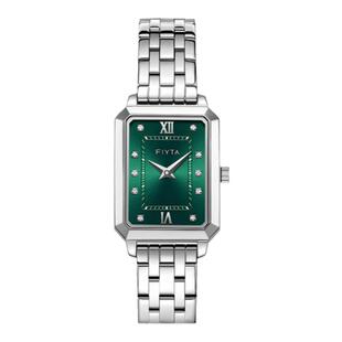 飞亚达女士手表小方表小绿表防水简约学生女表腕表【买贵退差】