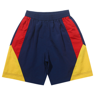 山系户外童装夏季速干短裤儿童撞色拼接中裤2026新款男童运动裤子