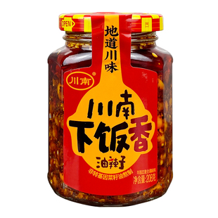 川南下饭香208g瓶装开味下饭红油辣椒酱调味酱下酒花生豌豆拌面酱