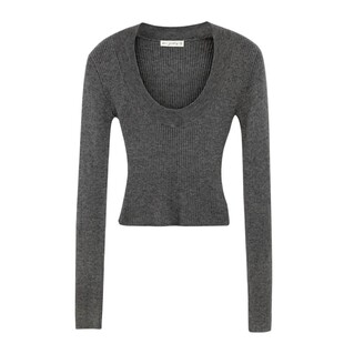 温柔风u领针织打底衫春装女款2026年新款高级感修身内搭女小上衣