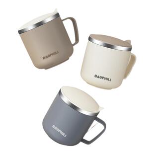 杯子宿舍用带盖勺喝水杯办公室马克杯不锈钢可爱咖啡杯新款茶杯女