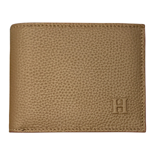 H家钱包女式男士短款真皮荔枝纹2025新款对折皮夹卡包一体薄送礼