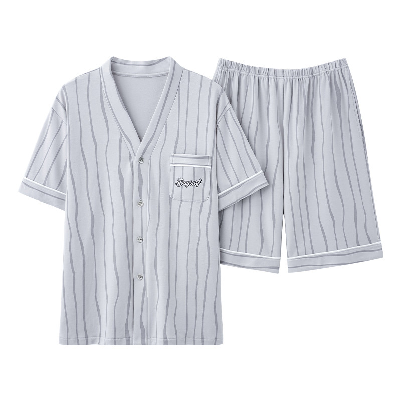 睡衣套装男士夏季短袖家居服开衫
