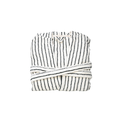 KRRAMEL黑白条纹浴袍纯棉吸水