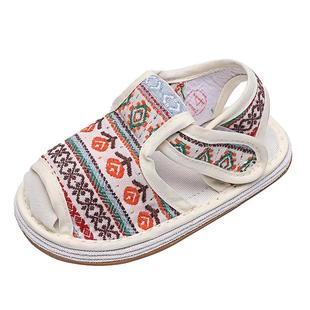 宝宝布凉鞋夏儿童手工千层底布鞋男女童学步地板鞋软底室内老北京