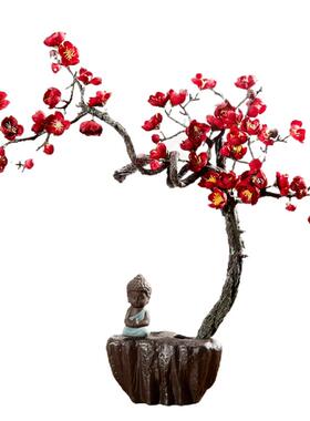 仿真傲骨梅花假花套装前台促销