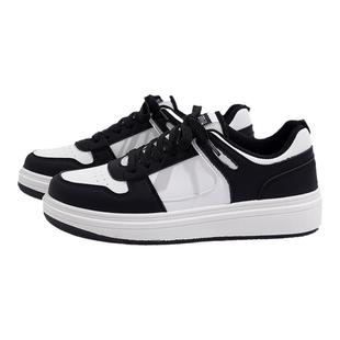 环球黑白板鞋男款2025新款秋季男鞋潮牌高级感百搭男士厚底鞋子男