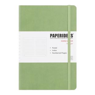 A5硬面带页码绑带皮面本子空白点阵记事本方格横线笔记本简约ins风办公室会议记录日记本可私人企业logo定制