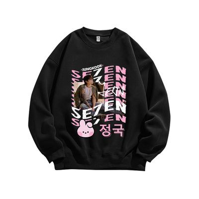 田柾国BTS防弹少年团SEVEN粉丝应援周边重磅纯棉长袖卫衣男女同款