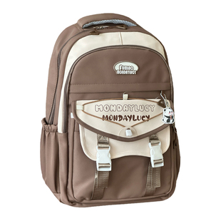 日常通勤上学百搭书包女初中生高中学生双肩包大容量旅行轻便背包