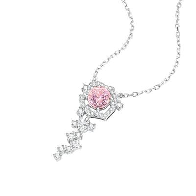 周大生玫瑰项链S925银生日礼物