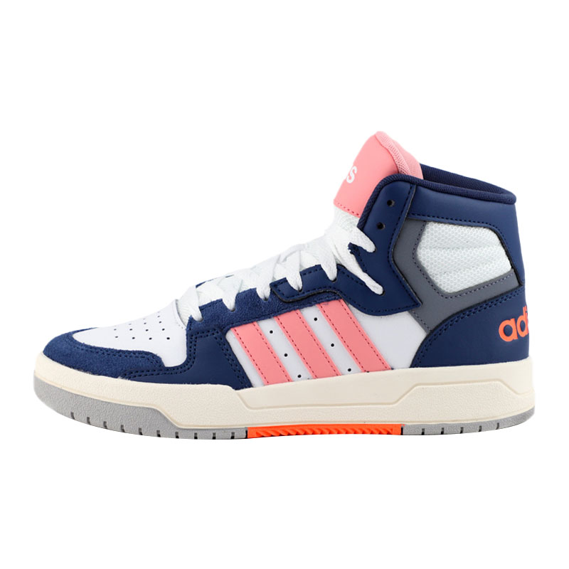 Adidas阿迪达斯蓝粉中帮女板鞋