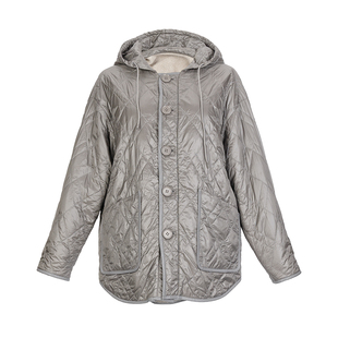 HONRN/红人休闲宽松正反两穿短款连帽外套上衣女秋冬季HH55OS597