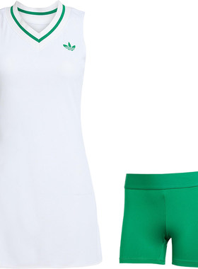 Adidas/阿迪达斯正品三叶草女士修身复古网球透气套装HZ0799