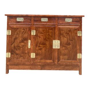 红木餐边柜新中式实木家具茶水柜鞋柜缅甸花梨木储物柜子厂家直销