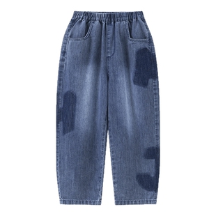 【软软牛仔】马拉丁漫画家儿童牛仔裤夏轻薄透气宽松牛仔长裤男