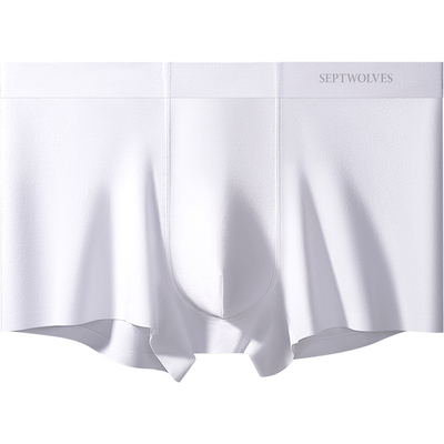 七匹狼白色内裤纯棉抗菌防螨短裤