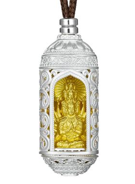 古法镂空本命佛生肖纯银吊坠男女