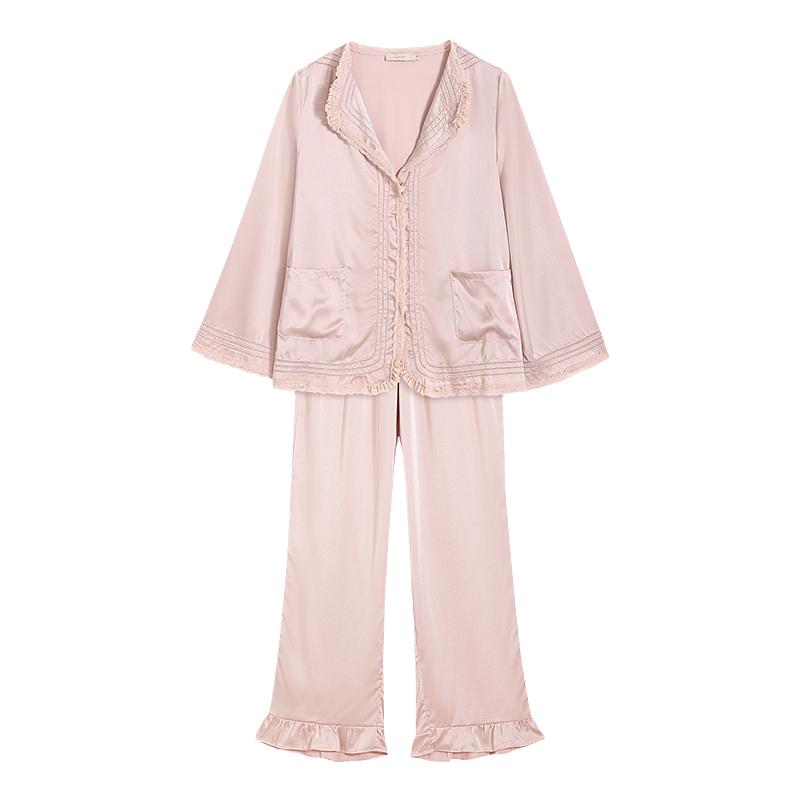 夏季冰丝开衫家居服套装