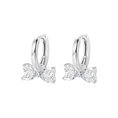 925银针蝴蝶结耳环精致高级气质