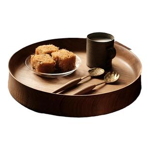 堂上燕木作 柚木手工茶盘实木果盘 餐盘 实木原木收纳干果盘