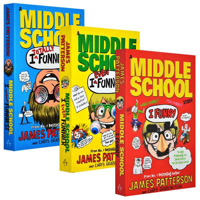I Funny 1-3册套装 英文原版 Middle School 撞墙日记 英文版儿童章节小说书 中小学英语阅读提升 进口原版书籍 James Patterson